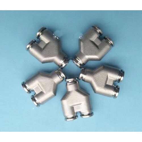 Fit Tube Outer Diameter 4/6/8/10/12/14/16mm OD Tube Stainless Steel 3 Way Port Y Pneumatic Connector 0.1-4Mpa Air Vacuum