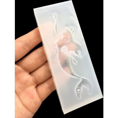 Mirror Crystal Epoxy Mold with Hole Mermaid Mold Ornament 16074