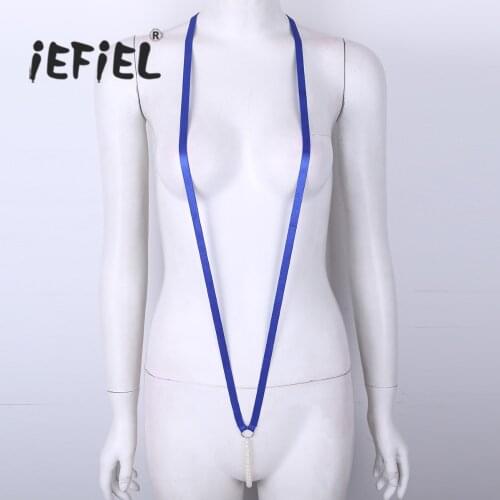 Women One-piece Bodystocking Pearl Beads Massage Sling Body String Homme Stretchy Y Back Thongs Teddy Female Sexy Bodysuit
