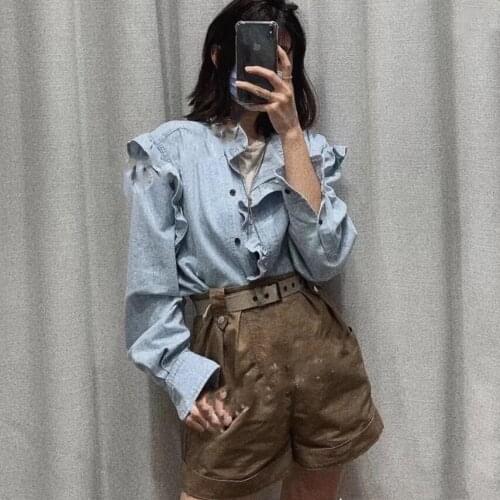ZHUOLIN Blouses With Sleeves
