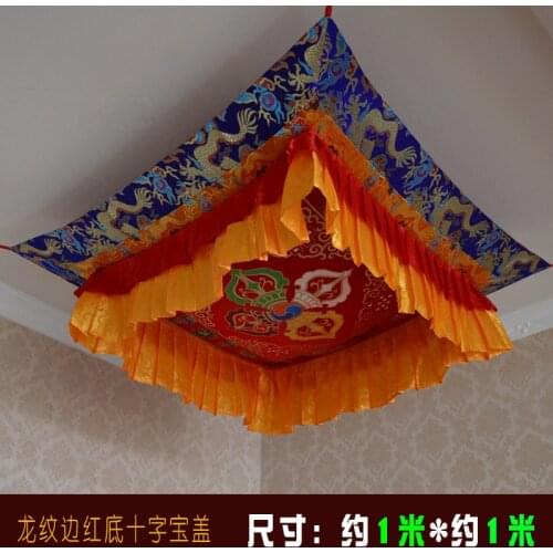 100CM wholesale Buddhist supply Buddhism HOME Temple Embroidery Buddha Hanging Altar Vajra suspended ceiling curtain Deco cover