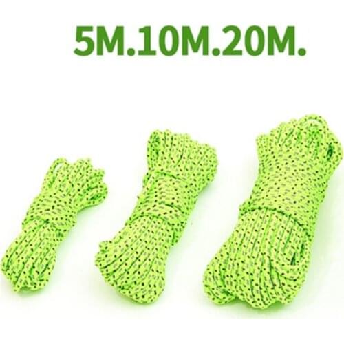 5/10/20M Reflective Tent Rope Quality Nylon Guylines Ropes For Camping Tent Fixed Pull Rope Canopy Windproof Rope Accessories
