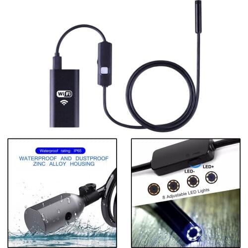 8LED Wireless WiFi Endoscope Mini Inspection Camera 8mm Lens for Phone