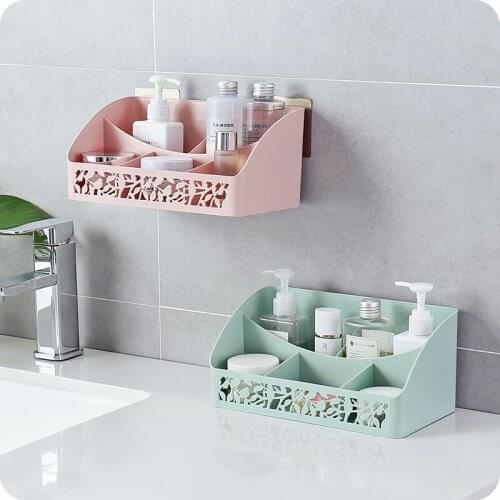 Seamless Wall-mounted Storage Rack Home Kitchen Seasoning Rack Bathroom Cosmetic Storage Box