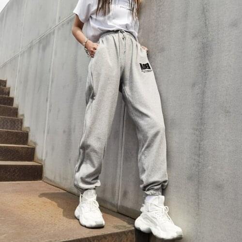 Spring New Casual Pants Women Loose Sport Pants Personality Fashion Alphabet Embroidery Trousters Streetwear