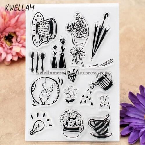 Flowers Scrapbook DIY photo cards rubber stamp clear stamp transparent stamp 10x15cm KW8012043