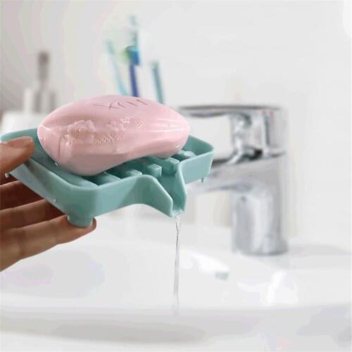 Drain Soap Holder Box Dish Storage Plate Tray Free Perforation Suction Cup Soap Box Bathroom Gadgets Storage Soap Saver