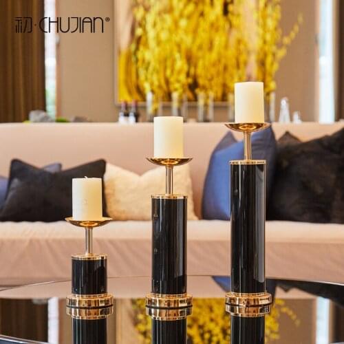 Europe Candle Holders Stand Column Decoration Modern Tealight Candle Holder Wedding Kerzenhalter Coffee Table Decor AD50CH
