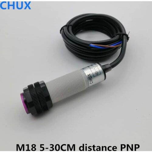 Photoelectric Switch Diffuse PNP 30cm 70cm 100cm Sensing Detect Distance M18 plastic Shell E3F DC Infrared Distance Sensor