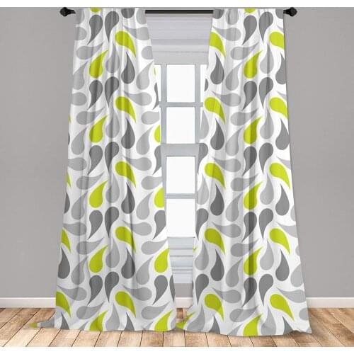 Geometric Curtains Abstract Paisley Middle Retro Ornate Window Treatments for Living Room Bedroom Decor