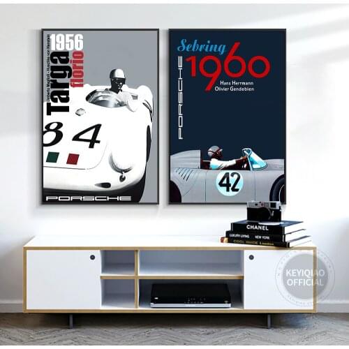 Sebring 1960 Hans Racing Car Classic Car Supercar Poster Canvas Painting Print On Wall Art Picture For Living Room Home Decor