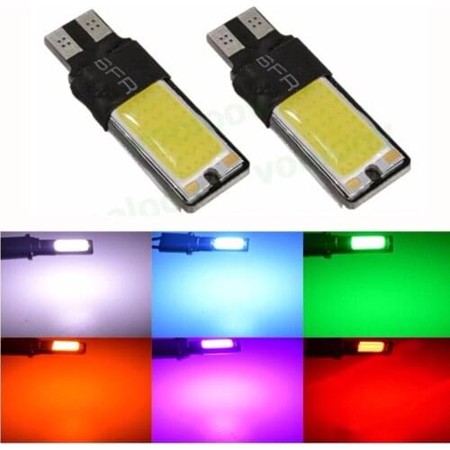 Kit 10 Lampada Pingo Canbus Led Cob Cristal Azul T10 W5w