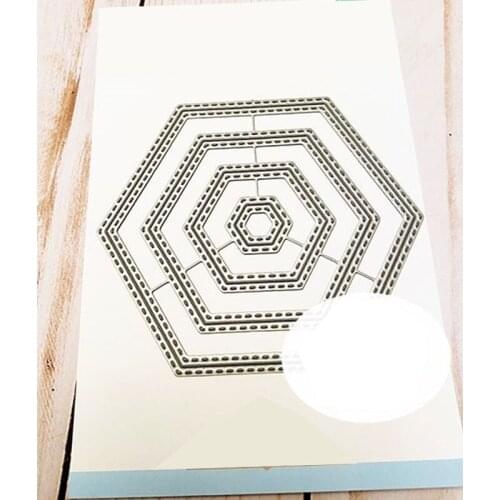 Lace Hexagon Mold Metal Die Cutting 2021 New Diy Die Molds Scrapbooking Paper Making Cuts Crafts Big Die Make Albums 2021