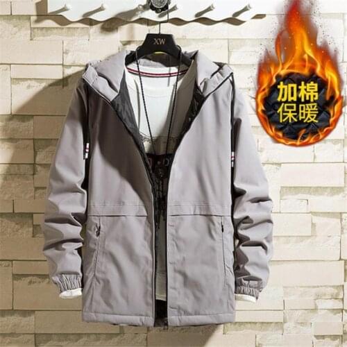 Autumn And Winter jacket male high quality casual windbreaker windbreaker hooded jacket men Plus cotton warm coat 7XL 8XL