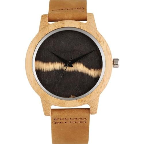Quartz Wooden Watch for Men Unique Wooden Case Watches for Boys Leather Strap Wooden Wristwatch for Women