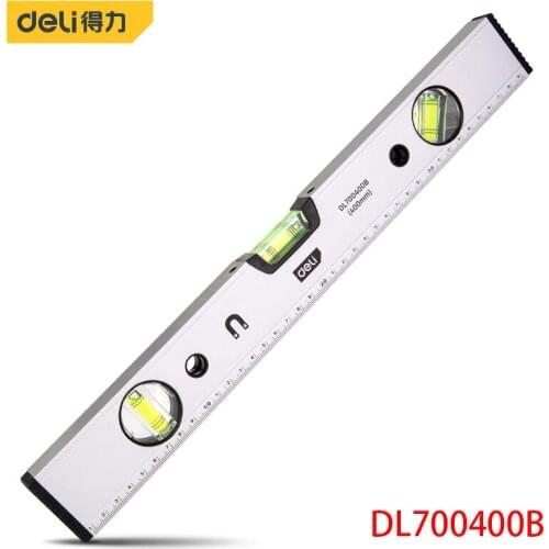 Deli DL700400B Level Ruler Spirit Level Aluminum Alloy Material Ruler Length: 400mm Three In One Measurement Strong Magnetic
