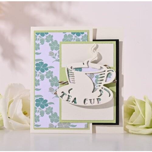 YaMinSanNiO Coffee Tea Cups With Tea Cup Words Metal Cutting Dies For Stencils Diy Card Making Techo Diary Handmade Template New