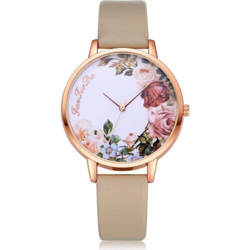 Fashion Flowers Design Women Watches 2020 Luxury Brand Ladies Quartz Wristwatches Casual Frosted Vintage Leather Female Watch