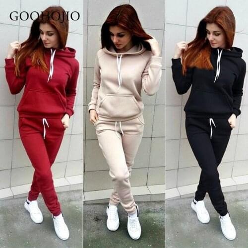 GOOHOJIO 2021 New Spring Autumn High Waist Elastic Band Pants Suit Women Two-piece Suit for Ladies Long Sleeve Women Chic Suit