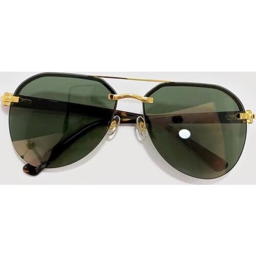 2021 New Oval Sunglasses Men Women Luxury Brand Designer Metal Acetate Frame Pilot Mirror Shades UV400