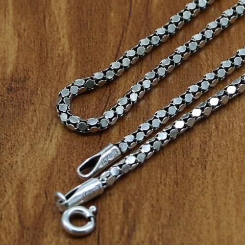 S925 Sterling Silver Jewelry Retro Thai Silver Hollow Snake Skin Necklace Men And Women Personality Wild Sweater Chain Wholesale