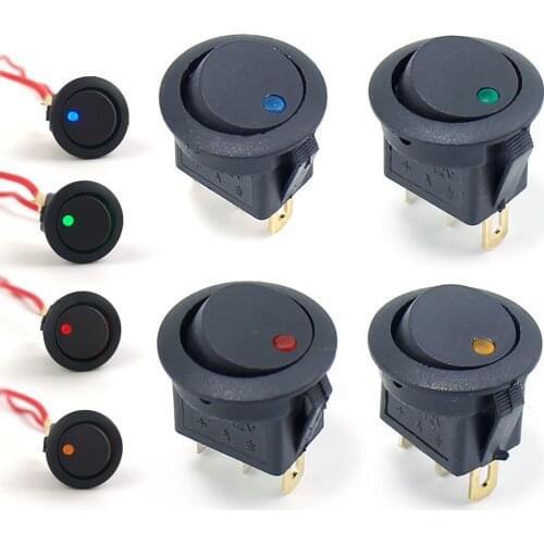 Led Light Cat Eye Rocker Switch For Car Boat Rocket Industrial Mini Push Button Toggle ON-OFF With Round Dot Auto Accessory