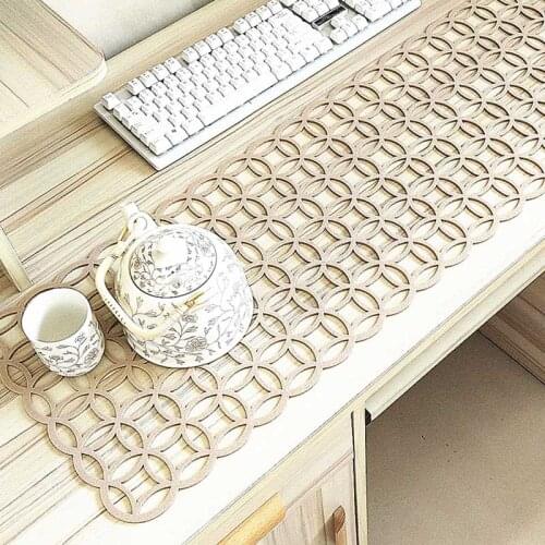 Hollow Decorative Table Cloth Lace Rectangular Tablecloths Dining Table Cover Adiabatic Anti-slip Mantel Mesa Nappe 102x30cm