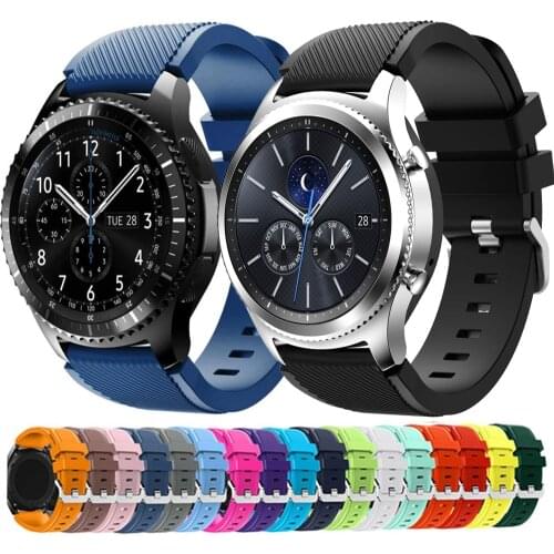 20mm 22mm Band for Samsung Galaxy Watch 3/46mm/42mm/active 2/46 Gear s3 Frontier/S2/Sport silicone bracelet Huawei GT 2/2E strap