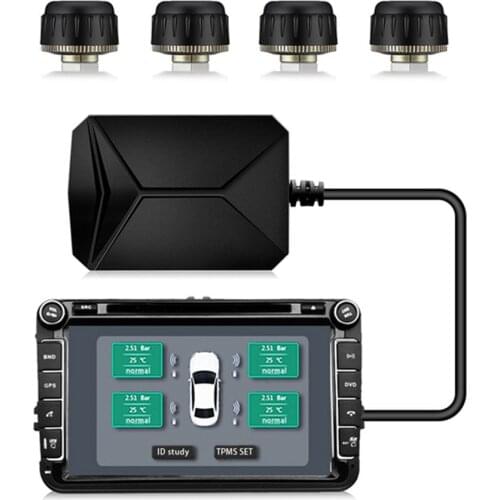Android TPMS for Car Radio DVD Player Tire Pressure Monitoring System Spare Tyre Internal External Sensor USB TMPS