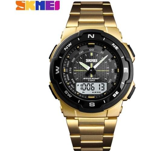 SKMEI Casual Sport Watch Military Wrist Watch Outdoor Waterproof 5Bar Shock Resistant Digital Alarm Clock Electronic Wristwatch