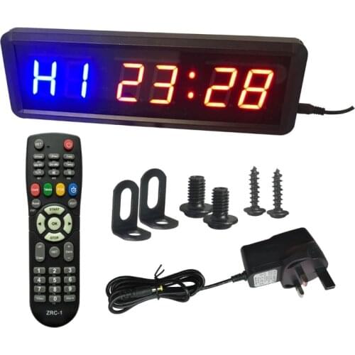 Gym Timer Stopwatch with Remote for Gym Fitness Training Ideal Interval Timer Clock With Wall Mount Brackets