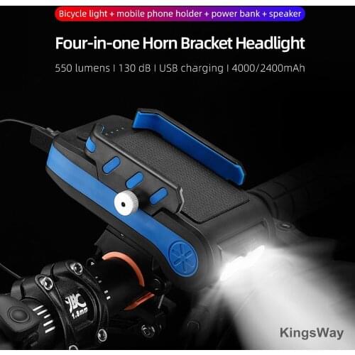 USB Rechargeable Bike Headlight LED Bicycle Front Head Light Cycling With Horn