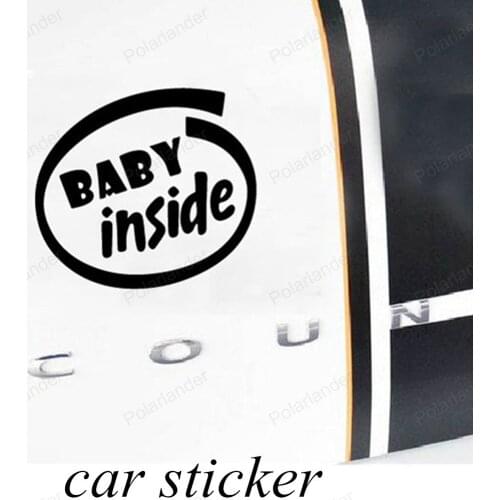 Waterproof cool creative decals funny decals DIY cute car sticker baby inside warning words reflective car sticker