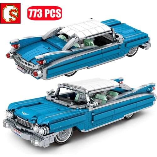 SEMBO High-Tech Classic Retro Pull Back Sports Cars Building Blocks Technical Racing Vehicle Bricks DIY Kids Toys Birthday Gifts