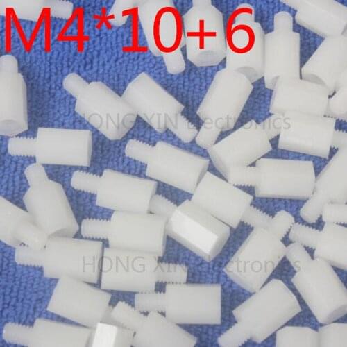 M4*10+6 White 1pcs Nylon Standoff Spacer Standard M4 Plastic Male-Female 10mm Standoff Kit Repair Set High Quality