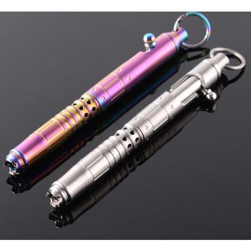 1PC Colorful Titanium Alloy Bolt Spring Press Signature Writing Pen Tactical Self-defense Metal Pen EDC Broken Window Multi-tool