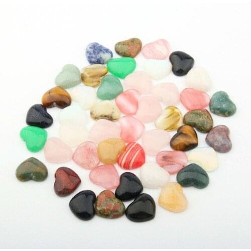 10 Pieces Natural Stone Heart Shape Cabochon 10mm 25mm No Hole Beads for Making Jewelry DIY accessories Loose Beads