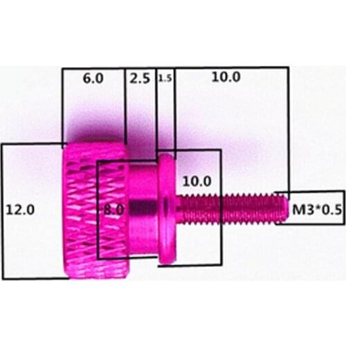 M3x10mm Thumb Knurled Screws Multicolor Hand Twist Bolts Computer Screw 4PCS