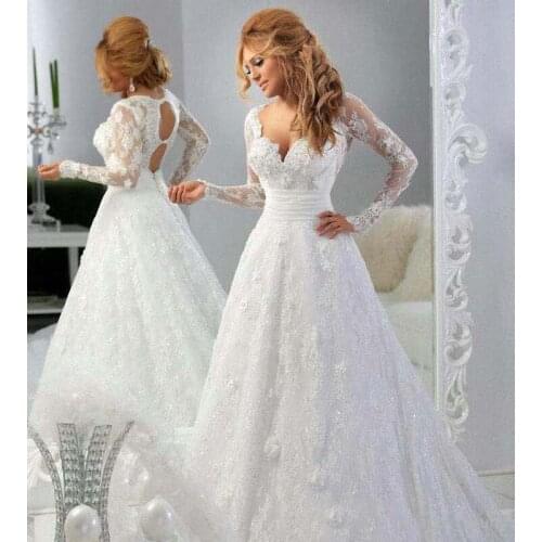 Ball Gown Sweetheart Appliques Cheap Lace Wedding Gowns 2015 Sexy Backless Long Sleeve Wedding Dresses vestido de noiva