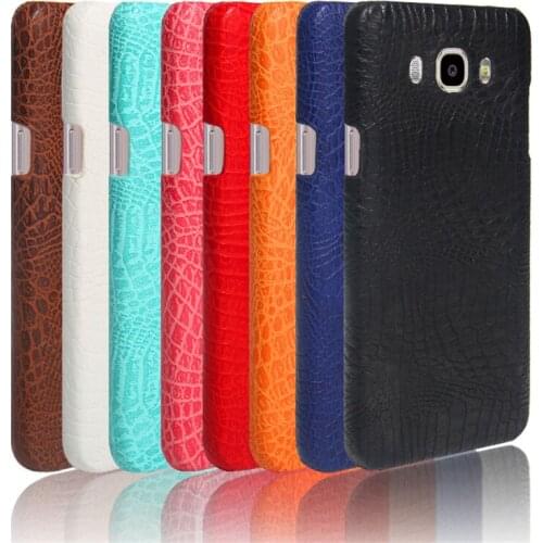 For Samsung J5 2016 J5108 Case Crocodile Grain Hard PC+PU Leather Surface Back Cover Case for Samsung Galaxy J5 2016 J510 J510F