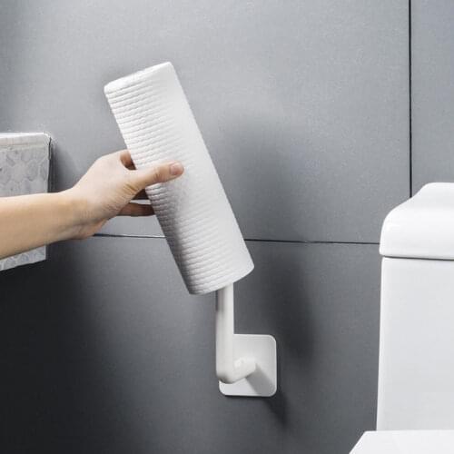 2PCS Toilet Paper Holder Hole-Free Paper Holder Tissue Rack Wall-Mounted Shelf Kitchen Bathroom Roll Paper Storage Organizing U2