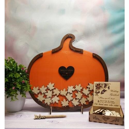 Wedding guest book, Alternative guestbook, Pumpkin drop box, Autumn themed, Halloween theme, drop top, dropbox, wedding gift