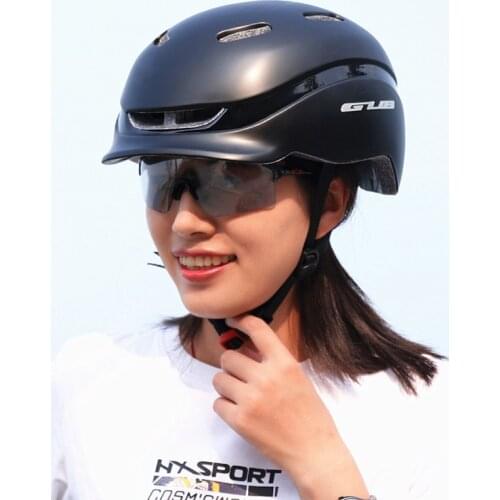 GUB City Plus Cycling Helmet For Man Riding Safety Cap With USB Charging Taillight PC+EPS Bike Sports scooter Bicycle Helmet