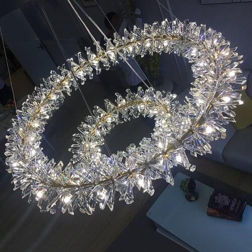 Crystal Led Chandelier Decorative Lamps of Ceiling for Home Decoration Flower Lustres Kitchen Decor Accessory Light G4 110 220V