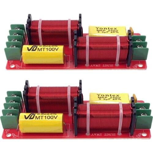 2PCS 2 Way 150W DIY Speaker Filter Circuit Frequency Divider Home 2600Hz Treble Bass Theater Hifi Stereo Audio Crossover Filters