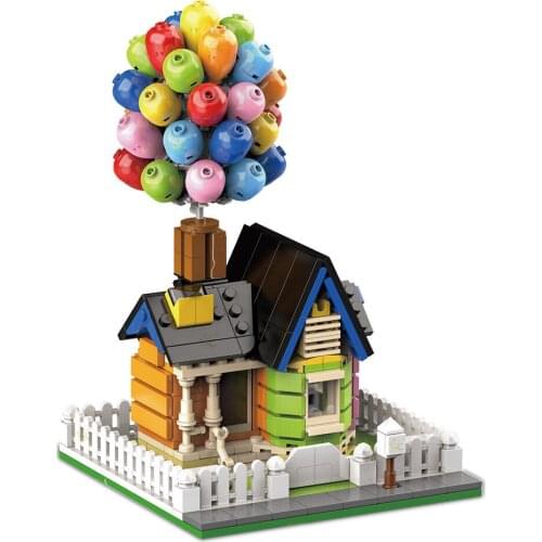 Flying House Travel Balloon House Model Pull Balance Balloon House Building Blocks High-Tech Childrens Building Blocks Toy