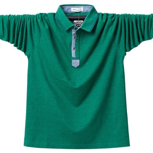 Fall mens polo shirt Business casual high quality youth solid color lapel polo shirt Large size 5XL 6XL