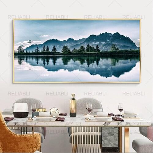 Nordic Nature Landscape Posters and Prints Modern Canvas Painting Lake Forest Wall Picture for Living Room Home Decor Cuadros