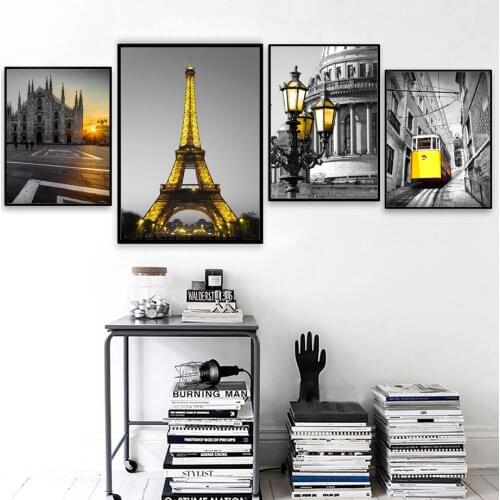 Paris City Church Minimalism Nordic Posters And Prints Wall Art Canvas Painting Vintage Kids Wall Pictures For Living Room Decor