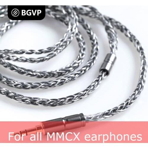 BGVP 8 core 6N 400 core OCC single crystal copper Silver 2.5mm 3.5mm 4.5mm plated HIFI earphones upgrade MMCX cable for phone
